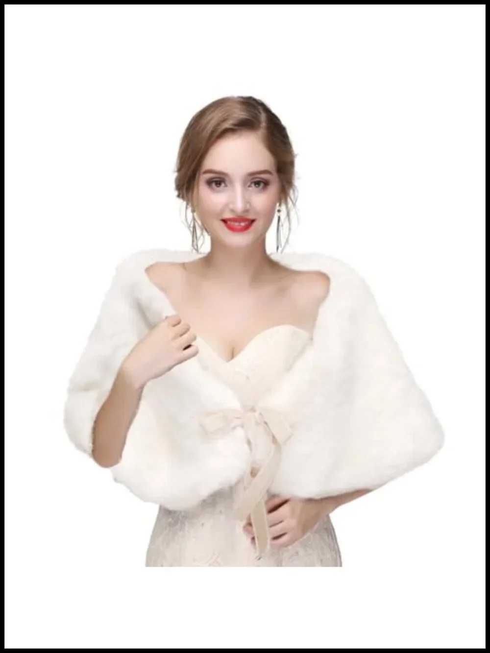 Faux Fur Stole Wedding Cape Bridal Shawl Winter Wrap